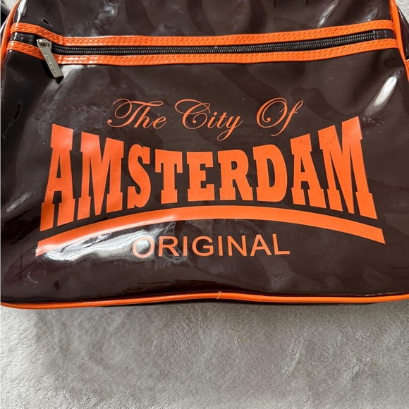 Robin Ruth “City of Amsterdam” Crossbody Shoulder Bag-brown/orange souvenir tote - Picture 2 of 6